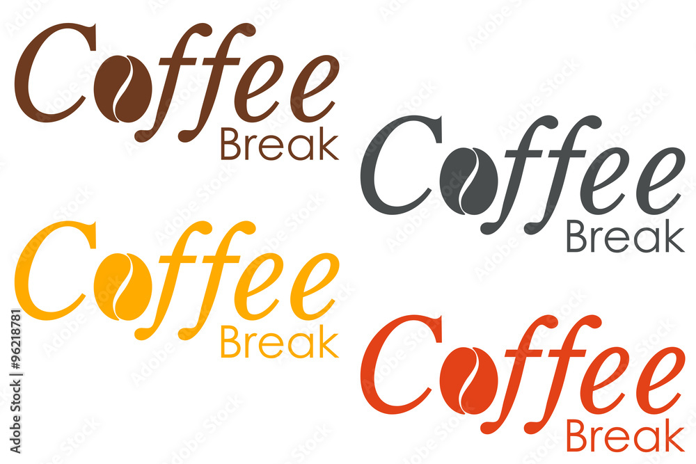 Icono plano Coffee Break en varios colores #1 Icono plano Coffee Break en varios colores #1