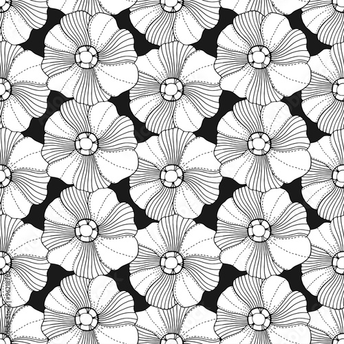 Monochrome Floral Pattern.