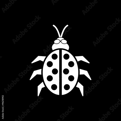 The ladybug icon. Ladybird and bug, beetle symbol. Flat © vladvm50