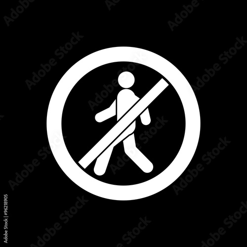 The no entry icon. Disallowed and danger, warning symbol. Flat