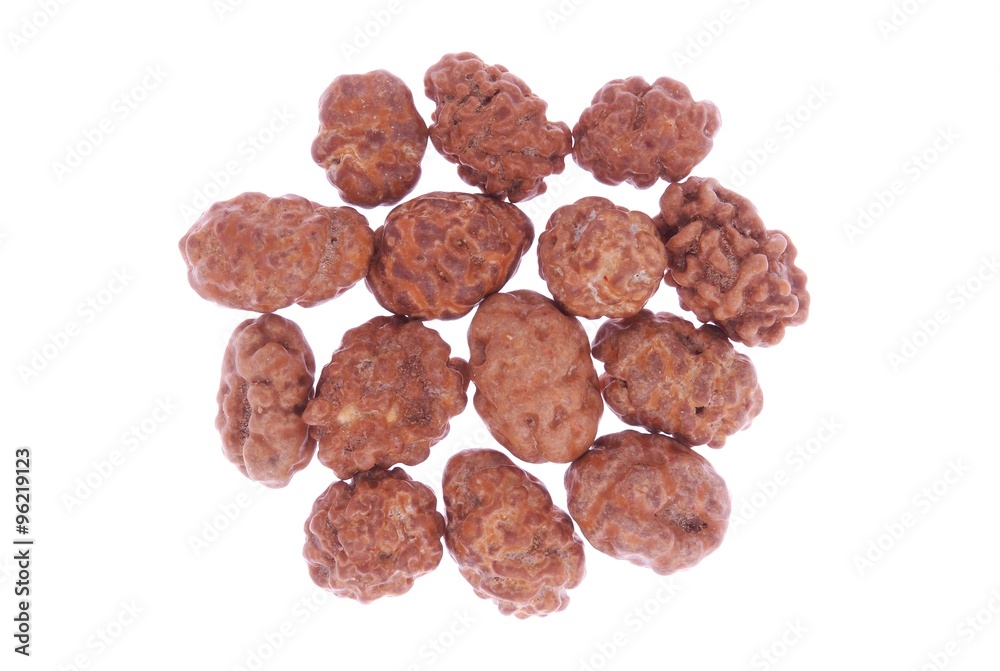caramelized peanuts isolated on white caramelized peanuts isolated on white