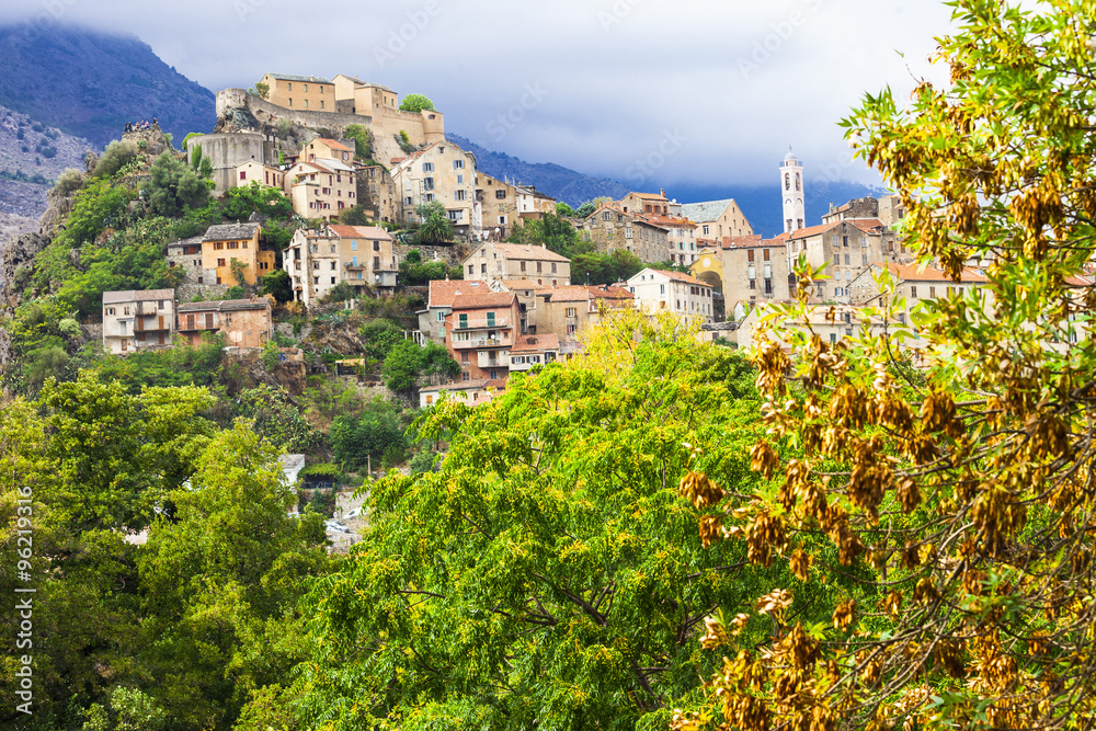 Corte - impressive medieval town in Corsica, France