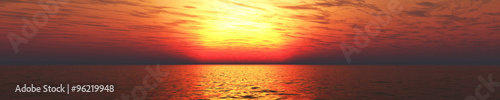 Panorama of sea sunset, sunrise. Baner. #96219948