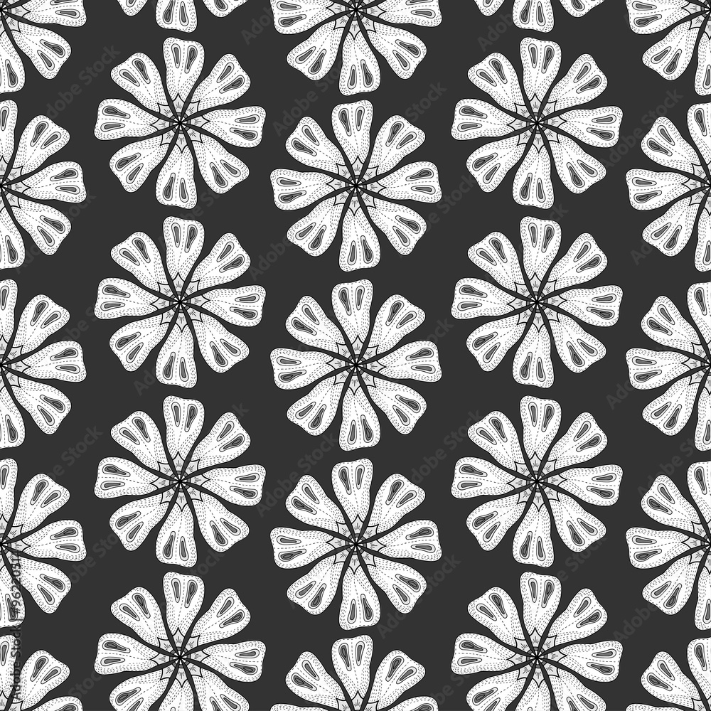 Monochrome Floral Pattern. Monochrome Floral Pattern.