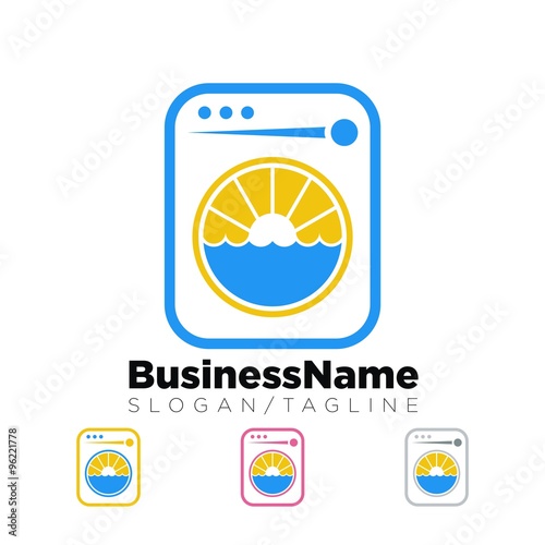 laundry laundromat vector logo icon