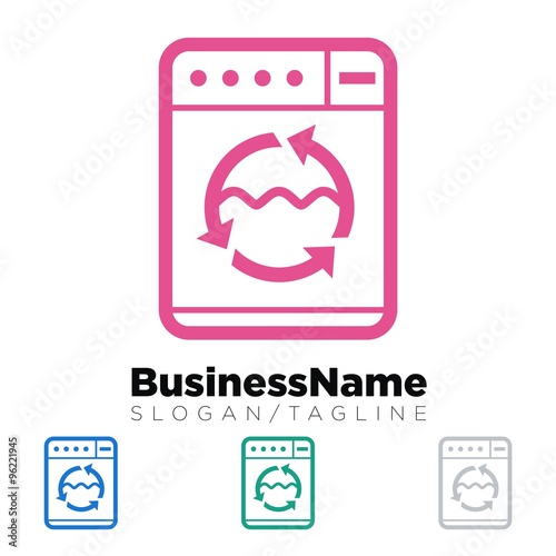 laundry laundromat vector logo icon