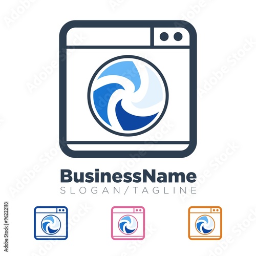 laundry laundromat vector logo icon