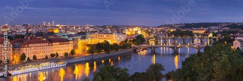 Bridges over the Vltava River  Prague  Czech Republic at night