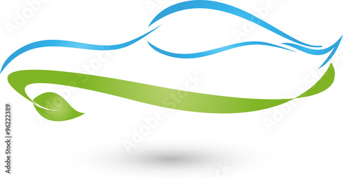 Auto und Pflanze, Blätter, Logo, Ökologisch