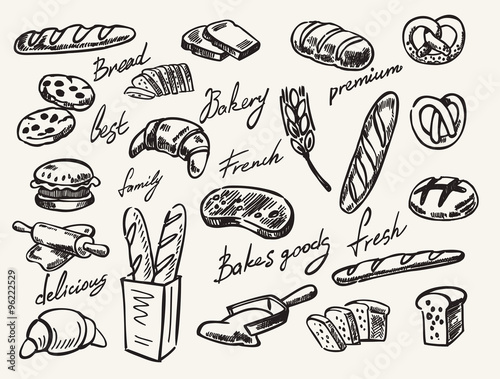 vector hand drawn bread