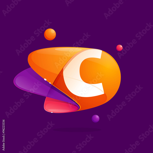 Cletter with atoms orbits colorful icon. photo