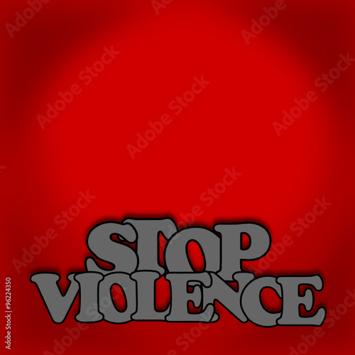 Stop violence text against red background