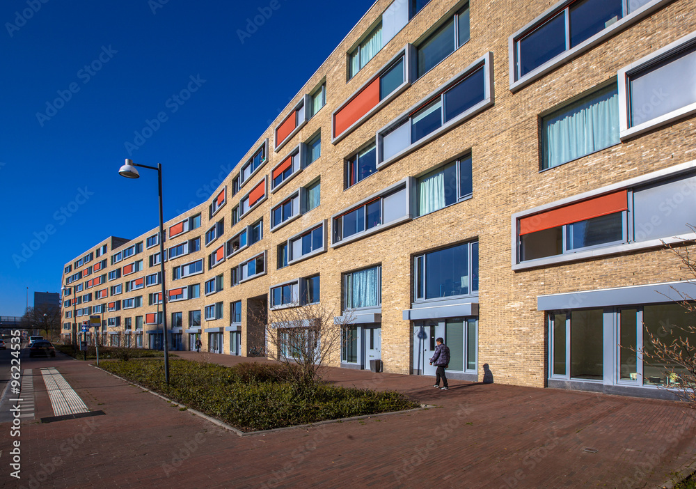 Facade of new contemporary apartment flats