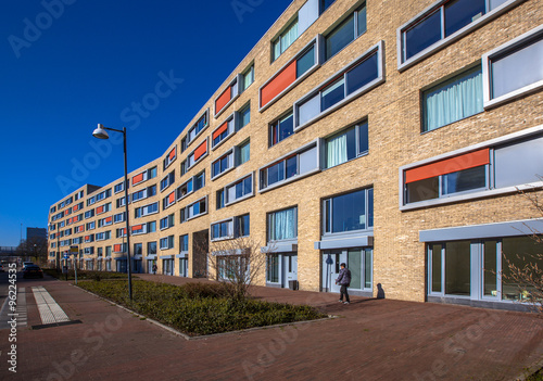 Facade of new contemporary apartment flats
