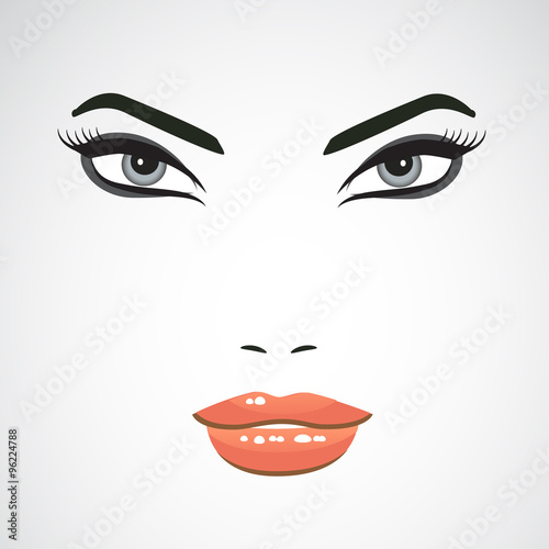 Pretty face with make up VECTOR art.