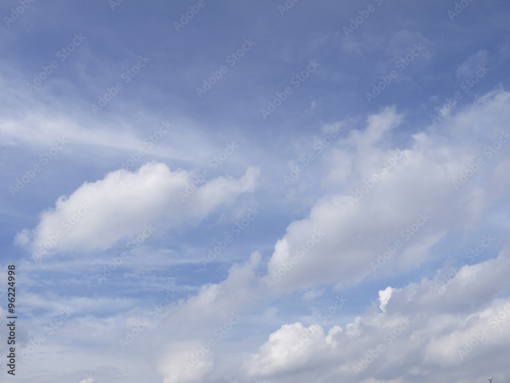 blue sky background with tiny clouds