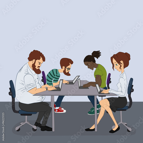 The team of project developers. participation in the hackathon - coworking space - sharing of working files and reference materials 
