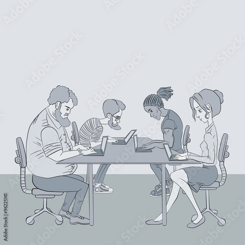 The team of project developers. participation in the hackathon - coworking space - sharing of working files and reference materials 