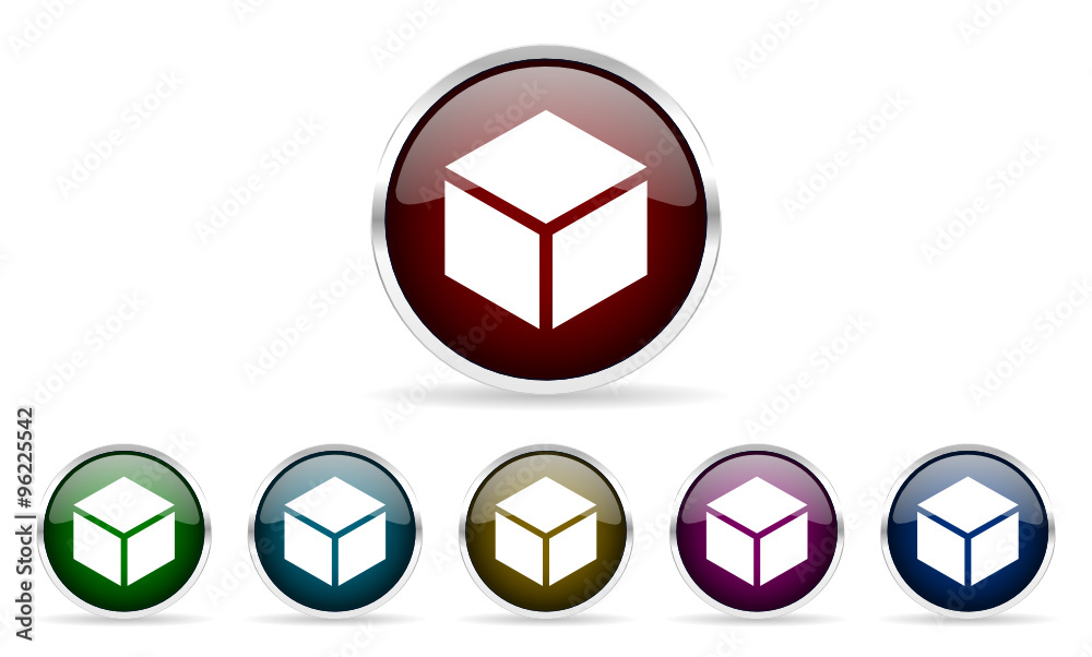 box vector glossy web icon set box vector glossy web icon set
