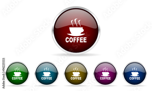 coffee vector glossy web icon set
