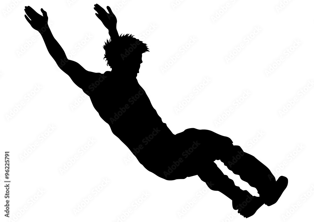 Young man in a jump on white bakground Young man in a jump on white bakground