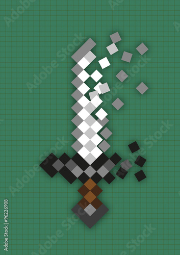 Pixel sword used in computer games