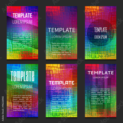 Set of colorful vector templates