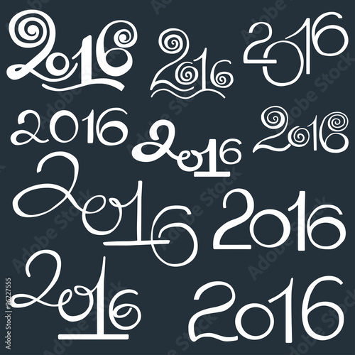 Happy New 2016 Year set