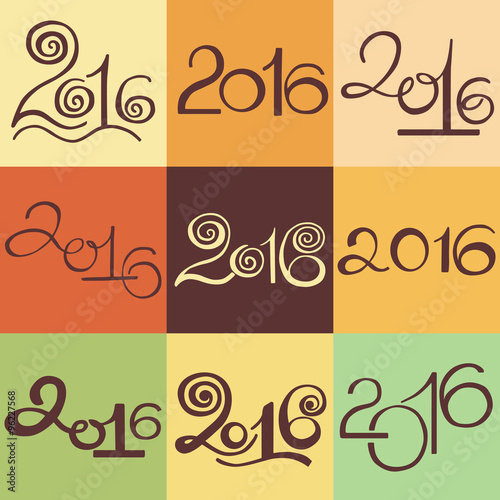 Happy New 2016 Year set