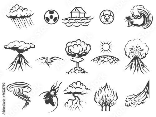 Natural disaster icons