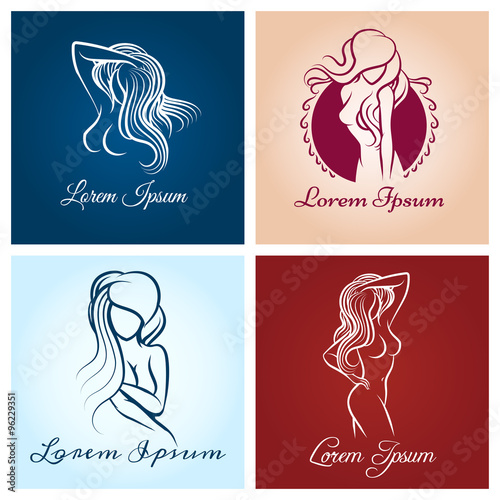 Beautiful woman abstract logo