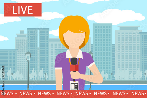 News reporter woman