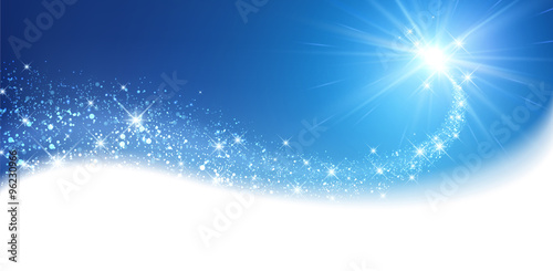 Blue sparkling card.