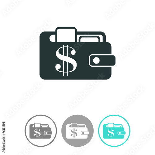 Purse vector icon. Wallet symbol.