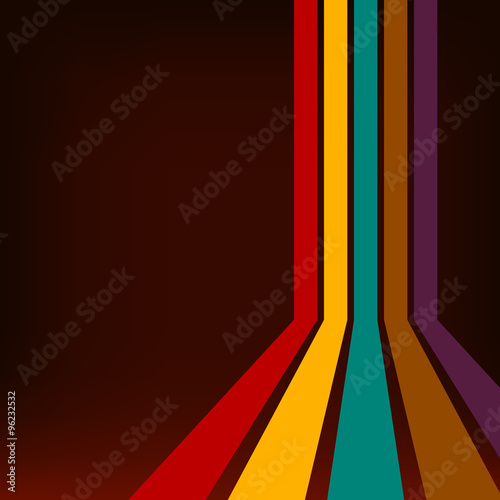 Colorful stripes with 3 d dimensional effect isolated on black.