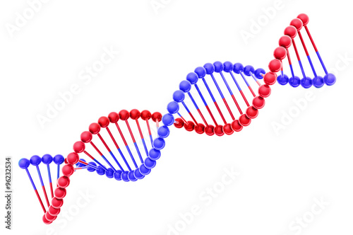Blue and Red DNA Helix