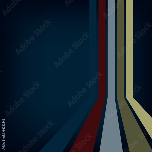Colorful stripes with 3 d dimensional effect isolated on black.