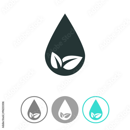Eco water drop vector icon. Sprout in drop symbol. Ecological symbol.
