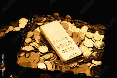 Gold bullion and coins photo