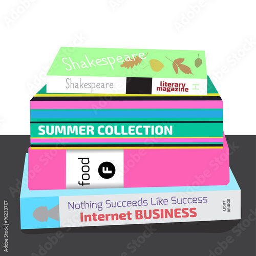 There are four different kinds of books.
