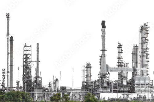 Oil refinery isolate on white background