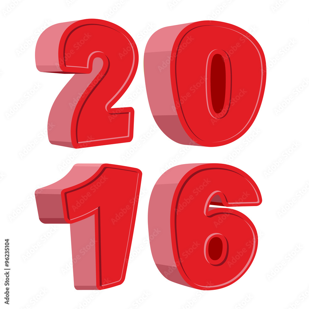 2016 figures for new year. Text Funny cartoon style. 2016 figures for new year. Text Funny cartoon style.