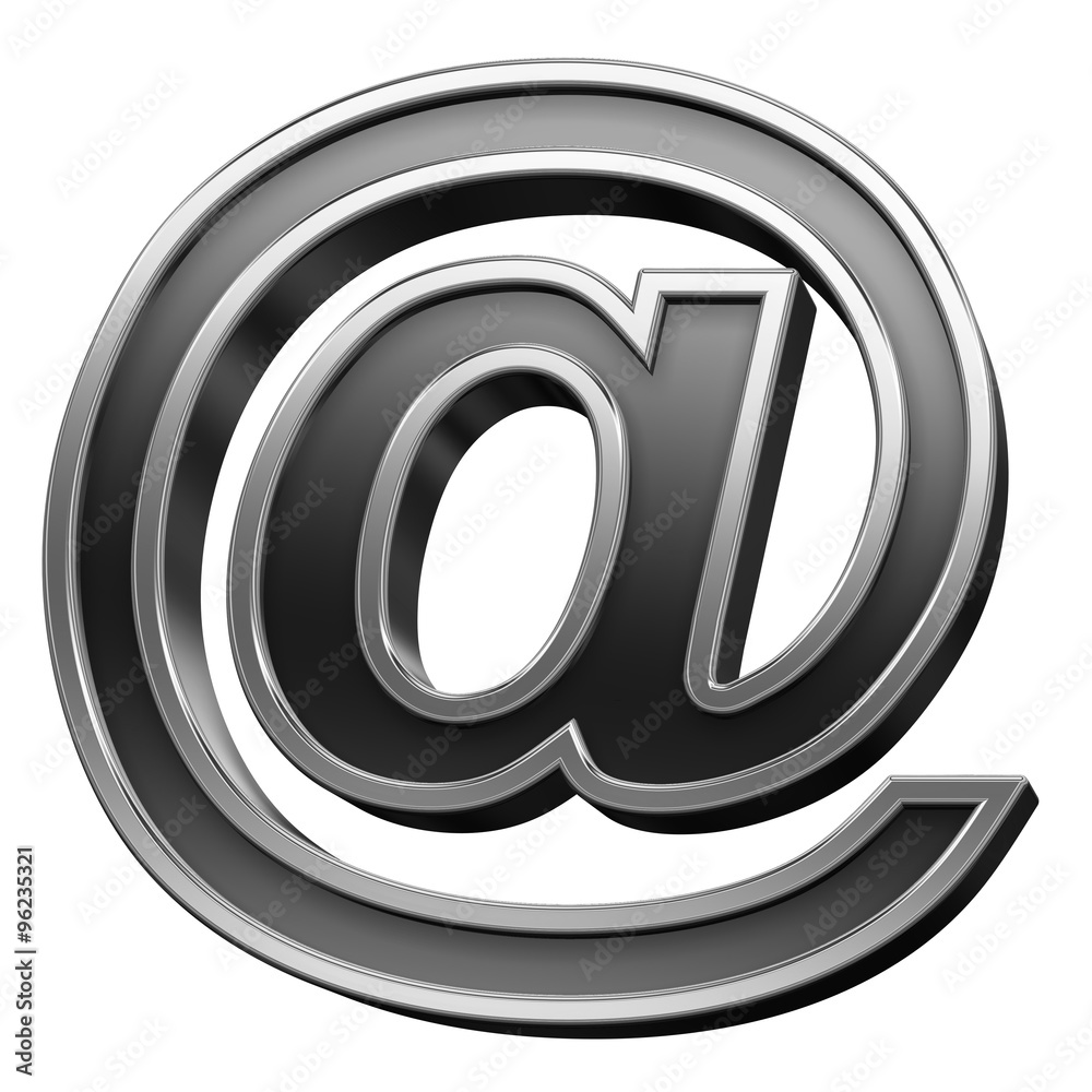 Mail sign from black with silver shiny frame alphabet set, isolated on white. Computer generated 3D photo rendering. Mail sign from black with silver shiny frame alphabet set, isolated on white. Computer generated 3D photo rendering.