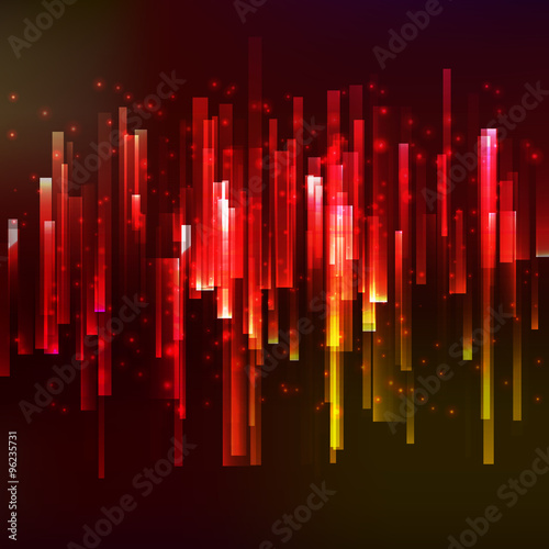 Red lighting horisontal oriented linear banner