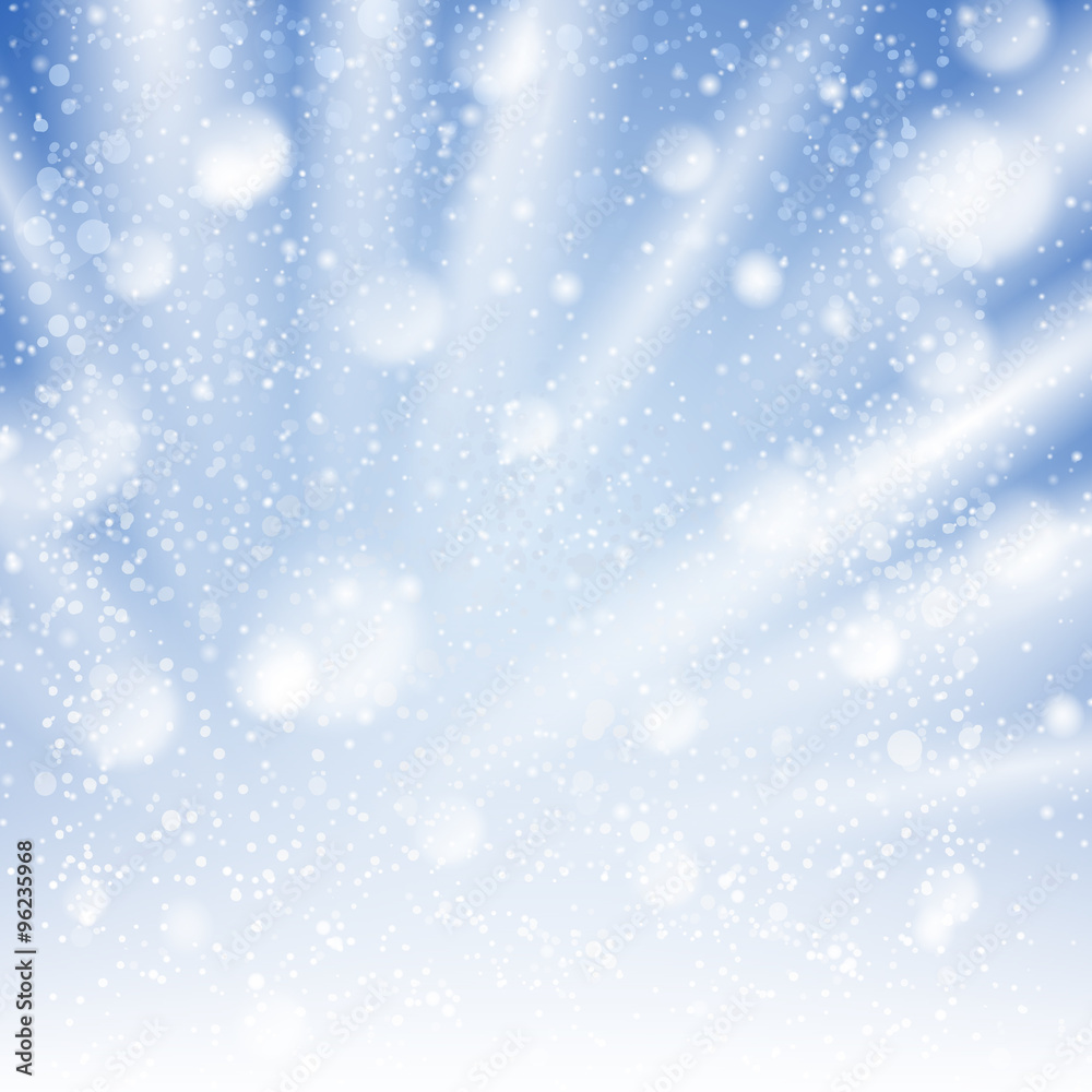 Wind winter sky with snowing illustration
