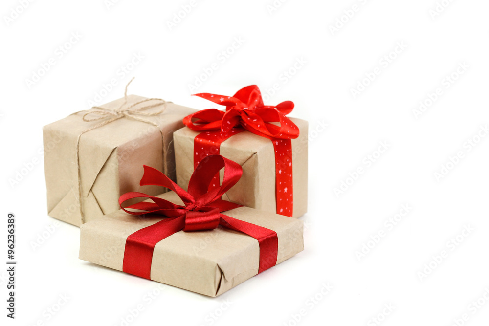 Gifts boxes on white background Gifts boxes on white background
