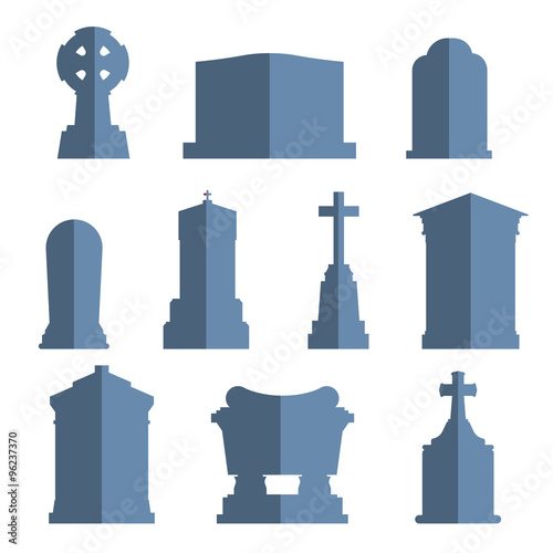 Tombs stone grave vector construction set