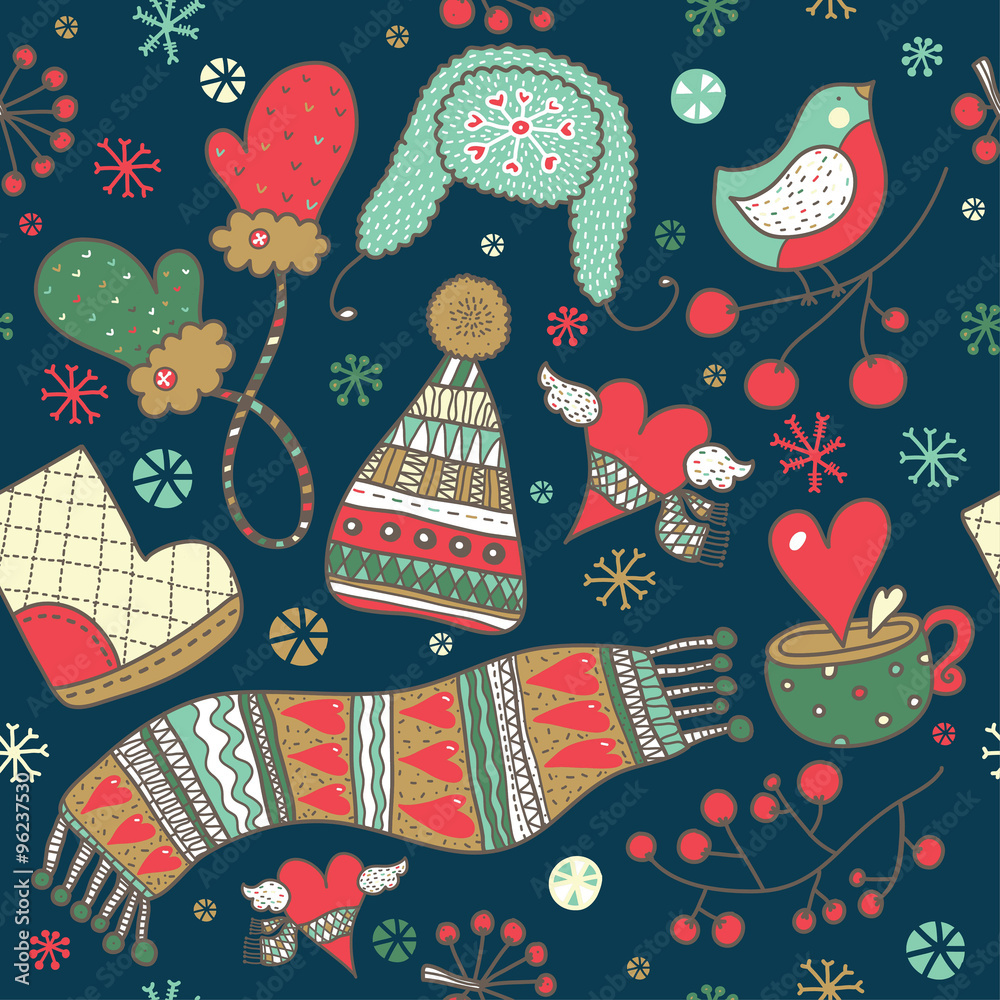 Winter seamless pattern. Winter seamless pattern.