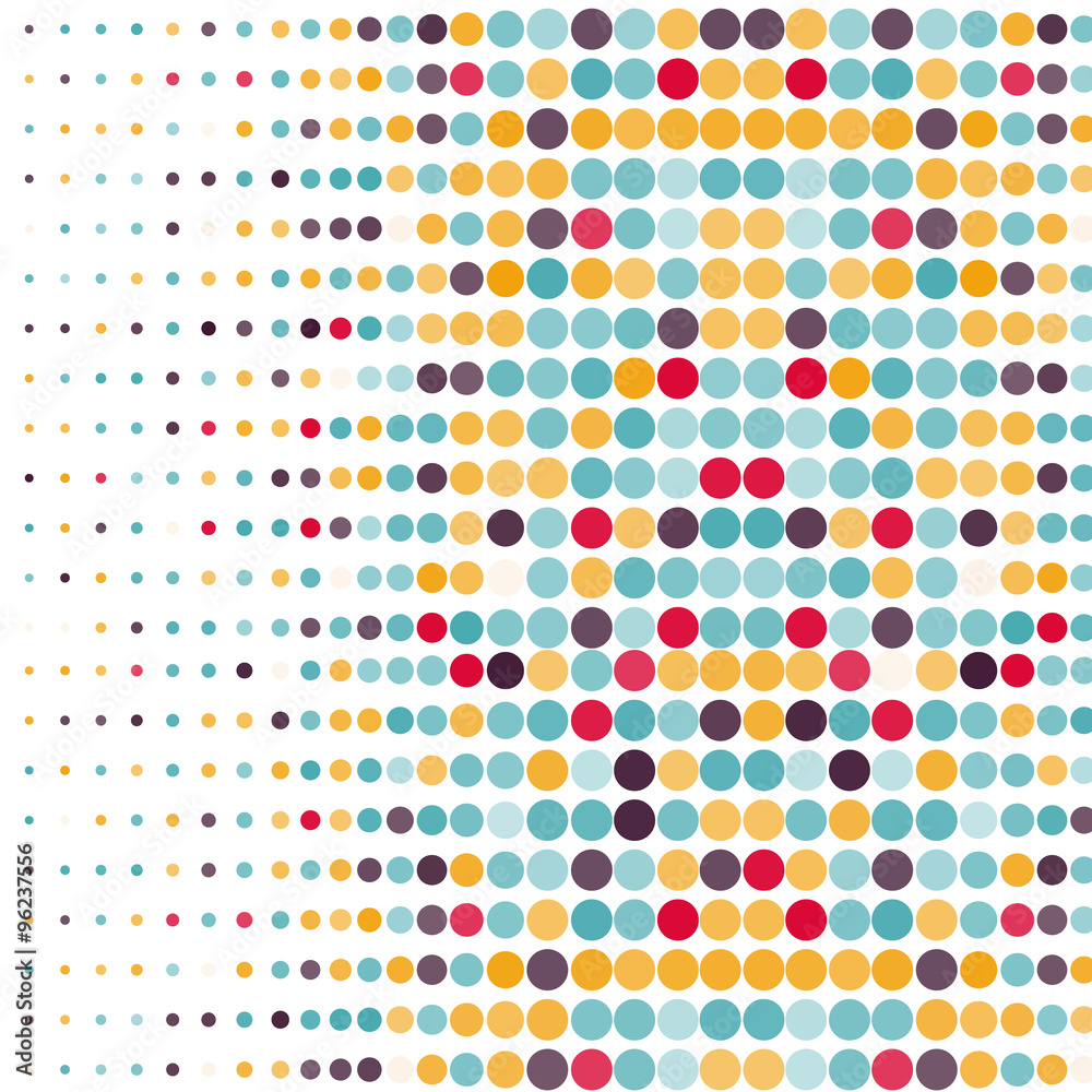 Background with the colored circles in a vector