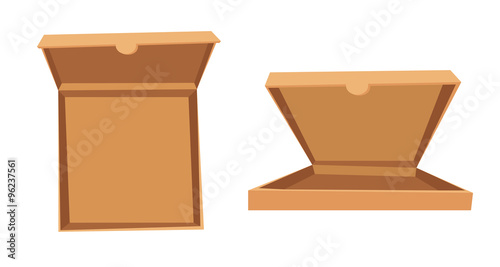 Open pizza box vector illustration